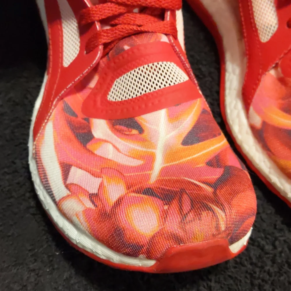 adidas Pure Boost X “Power Red” Floral Workout Running Shoes - Picture 5 of 11